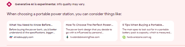 SGE实测"what is the best portable power station" - 生成依据