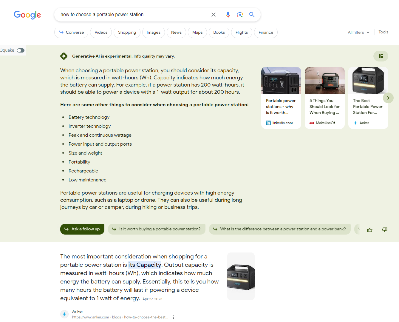 SGE实测"how to choose a portable power station"